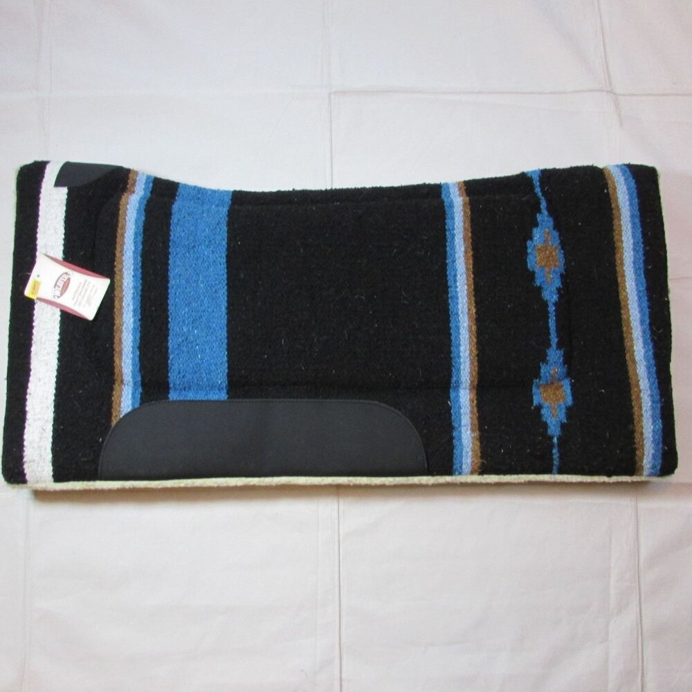 Weaver Contoured Acrylic Fleece Lined Saddle Pad Blanket 32"x32" Black/Blue